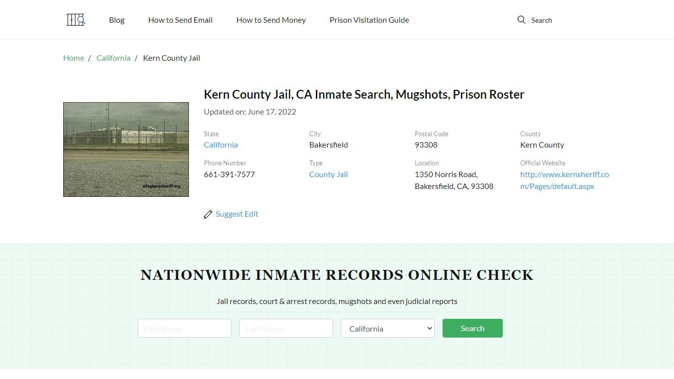 Kern County Jail, CA Inmate Search, Mugshots, Prison Roster